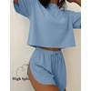 image:imageEkouaer Womens Pajama Sets Sexy Lounge Sets Side Split Short Pj SetsLight Blue