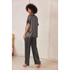 image:imageEkouaer Womens Satin Silky Pajama Set 2 Piece V Neck Silk Pjs with PocketDark Grey