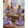 image:imageEkouaer Womens Satin Silky Pajama Set 2 Piece V Neck Silk Pjs with PocketLight Purple