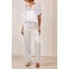 image:imageEkouaer Womens Satin Silky Pajama Set 2 Piece V Neck Silk Pjs with PocketWhite