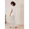 image:imageEkouaer Womens Satin Silky Pajama Set 2 Piece V Neck Silk Pjs with PocketWhite