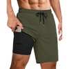 image:imageEkouaer 9 Inch Mens Swim Trunks with Compression Liner 2 in 1 Board ShortsArmy Green