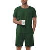 image:imageEkouaer Mens Pajamas Sets Shorts Soft Short Sleeve PjsDeep Green