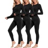image:imageEkouaer Thermal Underwear for Women Long Johns Base Layer Winter ClothesZ  Black  Black  Black 3 Sets