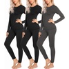 image:imageEkouaer Thermal Underwear for Women Long Johns Sets Lightweight Base LayerBlackBlackGrey