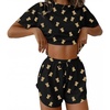 image:imageEkouaer Womens Pajama Sets Sexy Lounge Sets Side Split Short Pj SetsBlack Teddy Bear