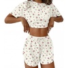image:imageEkouaer Womens Pajama Sets Sexy Lounge Sets Side Split Short Pj SetsLittle Pink Flower