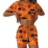 Orange Pumpkins and Bats