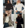 image:imageTurtleneck Tops for Women Long Sleeve Mock Neck Shirts Undershirts 3 PackLight KhakiWhiteBlack