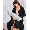 image:imageEkouaer Labor and Delivery Gown and Robe Set for Hospital Nursing NightgownBlack
