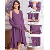 image:imageEkouaer Labor and Delivery Gown and Robe Set for Hospital Nursing NightgownPurple Red