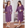 image:imageEkouaer Labor and Delivery Gown and Robe Set for Hospital Nursing NightgownPurple Red