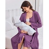 image:imageEkouaer Labor and Delivery Gown and Robe Set for Hospital Nursing NightgownPurple Red
