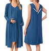 image:imageEkouaer Labor and Delivery Gown and Robe Set for Hospital Nursing NightgownBlue