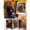 image:image3 Pack Women Maternity Shirts Long Sleeve Pregnancy Tops with Thumb HoleBlackBrownCaramel