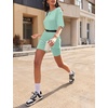image:imageEkouaer Lounge Sets 2 Piece Summer Outfits 2026 Oversized Biker Short SetsLight Green