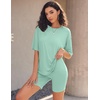image:imageEkouaer Lounge Sets 2 Piece Summer Outfits 2026 Oversized Biker Short SetsLight Green