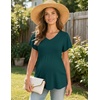 image:imageEkouaer Maternity Shirts 3 Packs Summer Pregnancy Clothes Tops for WorkBlackLake BlueLake Green
