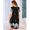 image:imageEkouaer Nightgowns for Women Pleated Moo Moos Short Sleeves House DressesFloral Black