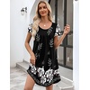 image:imageEkouaer Nightgowns for Women Pleated Moo Moos Short Sleeves House DressesFloral Black