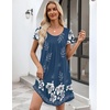 image:imageEkouaer Nightgowns for Women Pleated Moo Moos Short Sleeves House DressesFloral Blue