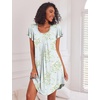 image:imageEkouaer Nightgowns for Women Pleated Moo Moos Short Sleeves House DressesFloral Light Green