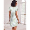 image:imageEkouaer Nightgowns for Women Pleated Moo Moos Short Sleeves House DressesFloral Light Green