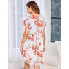 image:imageEkouaer Nightgowns for Women Pleated Moo Moos Short Sleeves House DressesPurple Die Tye