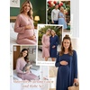 image:imageEkouaer Nursing Gown and Robe Set Labor Delivery Nightgown Hospital DressNavy Blue