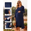 image:imageEkouaer Nursing Gown and Robe Set Labor Delivery Nightgown Hospital DressNavy Blue