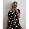 image:imageEkouaer Pajamas Set for Women Short Sleeve Sleepwear Button Down Pj XSXXXLBlack Beer Print