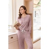 image:imageEkouaer Pajamas for Women Set Soft Longe Sleeve 2 Piece Lounge SetLight Pink