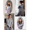 image:imageEkouaer Womens 2 Pack Long Sleeve Pajama Sets V Neck Lounge SetsAgray Tiedye  White Strip