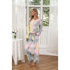 image:imageEkouaer Womens 2 Pack Long Sleeve Pajama Sets V Neck Lounge SetsAgray Tiedye  White Strip