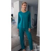 image:imageEkouaer Womens 2 Pack Long Sleeve Pajama Sets V Neck Lounge SetsDark Gray  Green