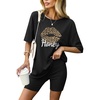 image:imageEkouaer Lounge Sets 2 Piece Summer Outfits 2026 Oversized Biker Short SetsBlack3