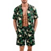 image:imageEkouaer Mens Pajama Sets Button Down Summer Pjs Hawaiian Lounge Set XSXXLHawaiian Flower Green Leaves