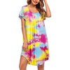 image:imageEkouaer Nightgowns for Women Pleated Moo Moos Short Sleeves House DressesTie Dye