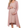image:imageEkouaer Nursing Gown and Robe Set Labor Delivery Nightgown Hospital DressMauve Heart