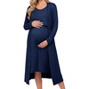 image:imageEkouaer Nursing Gown and Robe Set Labor Delivery Nightgown Hospital DressNavy Blue