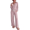 image:imageEkouaer Pajamas for Women Set Soft Longe Sleeve 2 Piece Lounge SetLight Pink