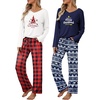 Blue Christmas Elk  Red Plaid Christmas
