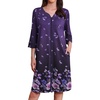 image:imageEkouaer Zipper Robes for Women 34 Sleeves Housecoat Soft Nightgowns Sleepwear Mumu House Dresses with PocketsDeep Purple Floral