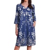 image:imageEkouaer Zipper Robes for Women 34 Sleeves Housecoat Soft Nightgowns Sleepwear Mumu House Dresses with PocketsEvening Blue Vines