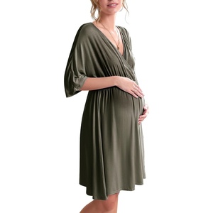 image:imageEkouaer 3 in 1 LaborDeliveryHospital Gown Maternity Nursing NightgownArmy Green