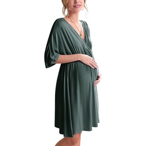 image:imageEkouaer 3 in 1 LaborDeliveryHospital Gown Maternity Nursing NightgownDark Green