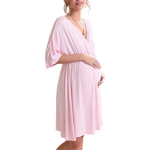 image:imageEkouaer 3 in 1 LaborDeliveryHospital Gown Maternity Nursing NightgownLight Pink