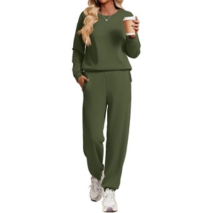 image:imageEkouaer 2 Piece Lounge Sets for Women Matching Jogger Pants Fall OutfitsArmy Green