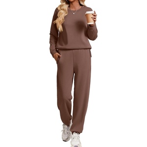 image:imageEkouaer 2 Piece Lounge Sets for Women Matching Jogger Pants Fall OutfitsBrown