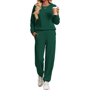 image:imageEkouaer 2 Piece Lounge Sets for Women Matching Jogger Pants Fall OutfitsDark Green